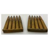 WWII 1944 Turkish Mauser 8mm 7.9 Ammo Belt With 14 Clips Five Rounds Per Clip (70 Rounds Total)