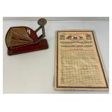 Vintage Egg Scale And Minneapolis International Sugar & Feed Co. Egg Record Card