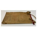 Antique Canvas Water Bag 10 1/2" x 16 1/2"