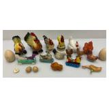 Misc. Vintage Chicken Collectibles Including Salt & Peppers And More