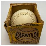 Baseball Framed Print And Vintage Hardwood Brand No. 100 C Official Softball