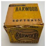 Baseball Framed Print And Vintage Hardwood Brand No. 100 C Official Softball