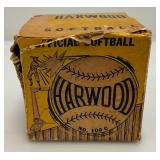 Baseball Framed Print And Vintage Hardwood Brand No. 100 C Official Softball