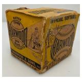 Baseball Framed Print And Vintage Hardwood Brand No. 100 C Official Softball