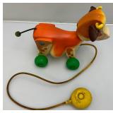 Very Old Fisher Price Including Chicken And Cow Pull Toys