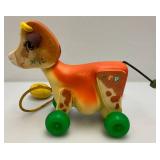 Very Old Fisher Price Including Chicken And Cow Pull Toys