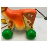 Very Old Fisher Price Including Chicken And Cow Pull Toys
