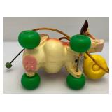 Very Old Fisher Price Including Chicken And Cow Pull Toys
