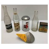 Vintage Collectibles Including Camel Vulcanizing Patches, Gold Medal Beverage Bottle and More