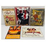 Misc. Vintage Tin Signs Including The Three Stoogies, James Dean And More