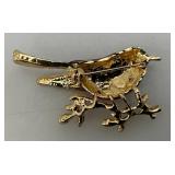 Vintage Exquisite Bird Brooch Fashion Jewelry On Original Card