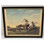 Framed Behind Glass 1943 Florencio Molina Campos "THE RACE" Print