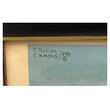 Framed Behind Glass 1943 Florencio Molina Campos "THE RACE" Print