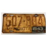 Vintage License Plates Including 1943 Minnesota License Plate And More