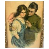Framed Behind Glass Original William Haskell Coffin 1918 WWI Print "The Girl I Leave Behind Me" Soldier