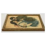 Framed Behind Glass Original William Haskell Coffin 1918 WWI Print "The Girl I Leave Behind Me" Soldier