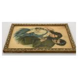 Framed Behind Glass Original William Haskell Coffin 1918 WWI Print "The Girl I Leave Behind Me" Soldier