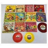 Misc. Vintage Kids 45 Albums Including Walt Disney, The Wizard Of OZ And More