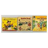 Misc. Vintage Kids 45 Albums Including Walt Disney, The Wizard Of OZ And More