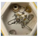 Plastic Jewelry Box With Misc. Costume Jewelry, Marilyn Monroe  And More