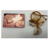 Plastic Jewelry Box With Misc. Costume Jewelry, Marilyn Monroe  And More