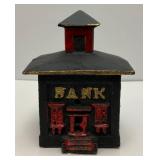 Vintage Miniature Cast Iron Bank 3 1/2" Tall