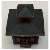 Vintage Miniature Cast Iron Bank 3 1/2" Tall