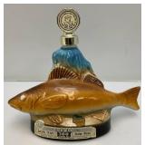 Vintage JIM BEAM Collectible Walleye Decanter 9"