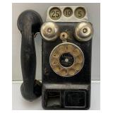 Vintage RARE Tin Litho Wall Telephone Bank