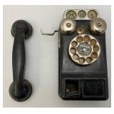 Vintage RARE Tin Litho Wall Telephone Bank