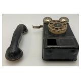 Vintage RARE Tin Litho Wall Telephone Bank