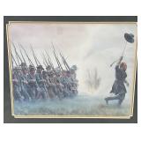 Mort Kunstler Picketts Charge "Steady Boys, Steady!" Print Framed Behind Glass 16.1/4" x 18 3/4"