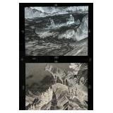 Antique Glass Printing Plates With Ralph Crosby Smith Wildlife Scenes (Very Cool) 14" x 17"