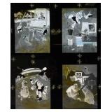 Antique Glass Printing Plates With RARE Monkeys And Elephant Artwork (Very Cool) 16" x 20"