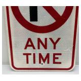 12" x 18" No Parking Any Time Aluminum Reflective Sign