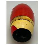 Vintage Russian 5Pc Hand Painted Wooden Santa Claus Wooden Nesting Dolls  5 1/2"