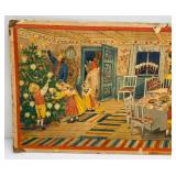 Antique Large 16" x 35" Stina Broome Swedish Christmas Illustration On Card Stock (Very Cool)
