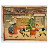 Antique Swedish Christmas Illustration "Julefrid Vid Hemmmets Hard" 15 1/4" x 32 3/4"