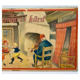 Antique Swedish Christmas Illustration "Julefrid Vid Hemmmets Hard" 15 1/4" x 32 3/4"