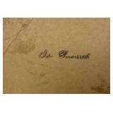 Antique Swedish Christmas Illustration "Godful" Santa And Elves 15 1/4" x 32 3/4"