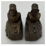 Est. $195.00 - $250.00 Antique Walter Baker Cast Iron Chocolate Lady Bookends Figurines 6"