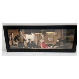 15 1/2" x 39 1/2" "Legal Action" Print By Chris Consani Inludes Elvis, Marilyn Monroe, James Dean And Humphrey Bogart Framed Behind Glass