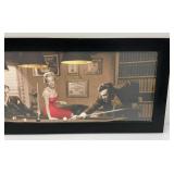 15 1/2" x 39 1/2" "Legal Action" Print By Chris Consani Inludes Elvis, Marilyn Monroe, James Dean And Humphrey Bogart Framed Behind Glass