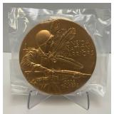 Est. $100.00 - $199.00 2014 US Mint Oneida Nation Code Talkers Commemorative 3" Bronze Medal With Box And Stand (New In Factory Sealed Bag)