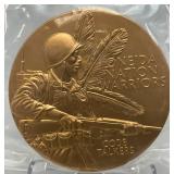 Est. $100.00 - $199.00 2014 US Mint Oneida Nation Code Talkers Commemorative 3" Bronze Medal With Box And Stand (New In Factory Sealed Bag)