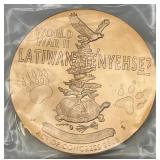 Est. $100.00 - $199.00 2014 US Mint Oneida Nation Code Talkers Commemorative 3" Bronze Medal With Box And Stand (New In Factory Sealed Bag)