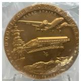 Est. $100.00 - $199.00 2014 US Mint Doolittle Tokyo Raiders  Commemorative 3" Bronze Medal With Box And Stand (New In Factory Sealed Bag)
