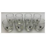 8 Vintage Original Playboy Club Bunny Logo "Lowball" Whiskey Drinking Glasses