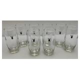 8 Vintage Original Playboy Club Bunny Logo "Highball" Cocktail Drinking Glasses