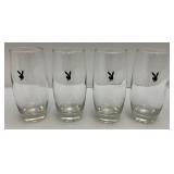8 Vintage Original Playboy Club Bunny Logo "Highball" Cocktail Drinking Glasses